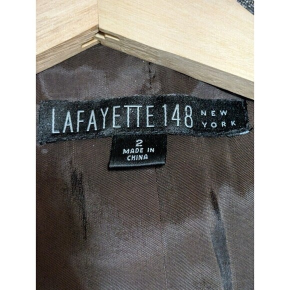 Lafayette 148 Blazer Size 2 Wool Plaid Houndstooth Academia - Picture 4 of 8